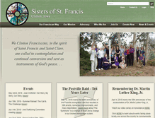 Tablet Screenshot of clintonfranciscans.com